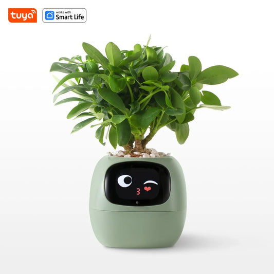 Light Greentuya Ivy Smart Planter,Endless Fun over 49 Rich Expressions,7 Smart Sensors,Ai Chips Make Raising Plants Easy and Fun